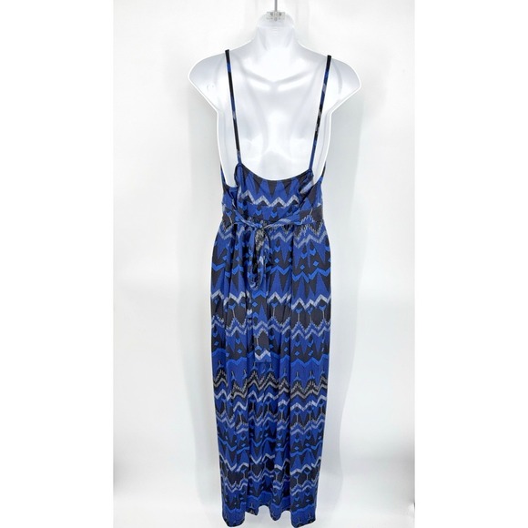 Lane Bryant Coastal Tribal Blue Maxi Dress Size 14/16 Vacation Coastal Resort - Picture 3 of 7